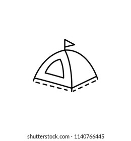 tent dusk style icon. Element of travel icon for mobile concept and web apps. Thin line tent dusk style icon can be used for web and mobile on white background