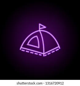 tent dusk style icon. Elements of Summer holiday & Travel in neon style icons. Simple icon for websites, web design, mobile app, info graphics