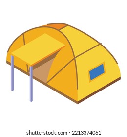 Zelt-Ausrüstung Symbol isometrische Vektorgrafik. Campingtourismus. Sommerreise