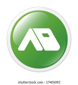Tent. Favorites. Vector button