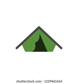 tent flat fector icon