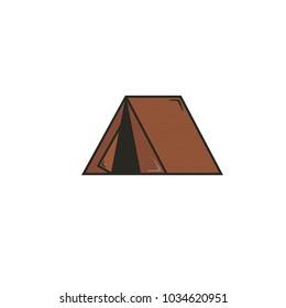 tent flat icon concept. Stock vector pictogram illustration isolated on white background.