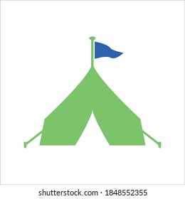 Tent Flat Icon Vector Logo Template Illustration