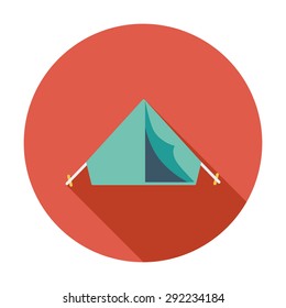 Tent. Flat vector icon for mobile and web applications. Vector illustration.