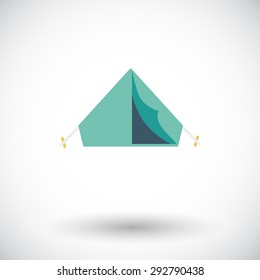 Tent. Flat vector icon for mobile and web applications. Vector illustration.