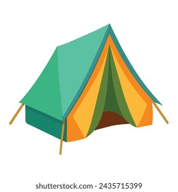 Tent flat vector illustration on white background