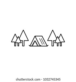 tent in the forest icon.Element of popular tourism icon. Premium quality graphic design. Signs, symbols collection icon for websites, web design,