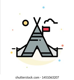 Tent Free, Tent, Camp, American Abstract Flat Color Icon Template