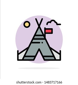 Tent Free, Tent, Camp, American Abstract Circle Background Flat color Icon