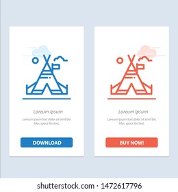 Tent Free, Tent, Camp, American  Blue and Red Download and Buy Now web Widget Card Template