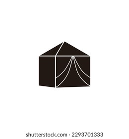 Tent, geometric symbol simple logo vector