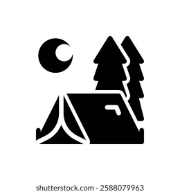 Tent Glyph Icon. Tent Icon