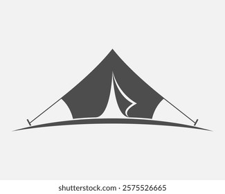 Tent graphic symbol. Camping sign isolated on white background. Vector illustration