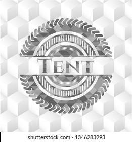 Tent grey emblem with cube white background