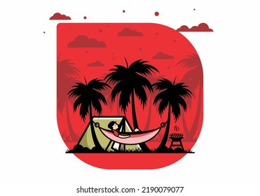 Diseño de carpas y hamacas con cocoteros