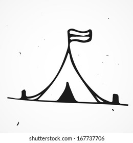 Tent hand drawn