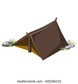 Tent for hiking. Eps10 vector illustration. Isolated on white background