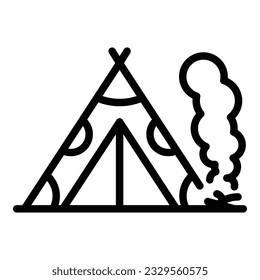 Tent hiking icon outline vector. People nature. Ecotourism forest