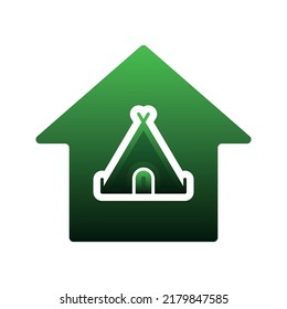 tent home logo gradient design template icon element