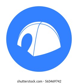 Tent icon in black style isolated on white background. Ski resort symbol stock vector illustration.