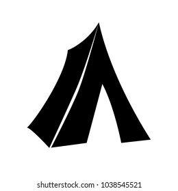 tent icon. black and white image