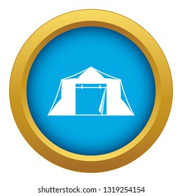 Tent icon blue vector isolated on white background for any design