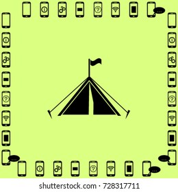 Tent icon, camp vector illustration