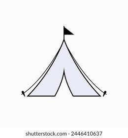 Icono de tienda. Camping Symbol - Plantilla de logotipo de Vector.   