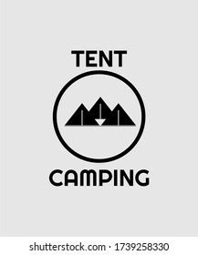 TENT ICON OF CAMPING VECTOR LOGO