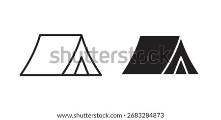 Tent icon clipart and lineart vector symbols