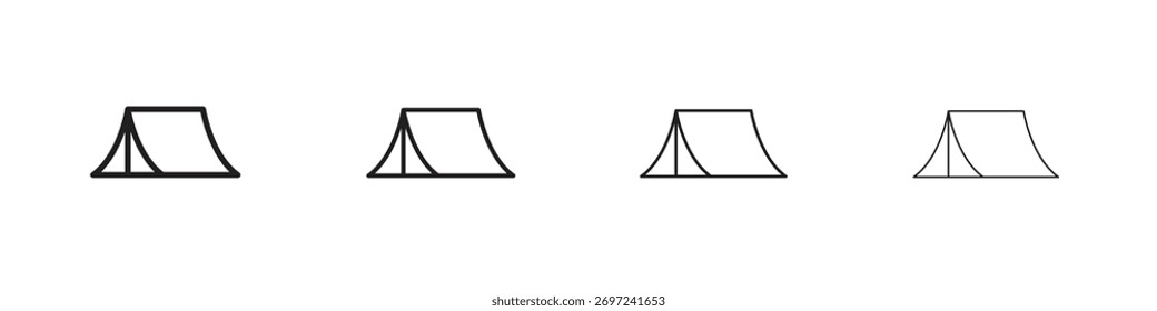 Coleção de ícones de tenda. Sinal de vetor de linha, símbolo para web e celular