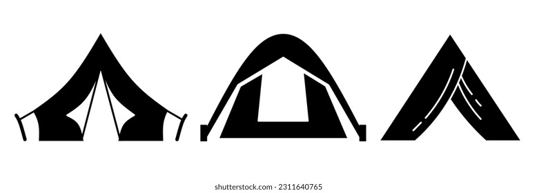 Tent icon collection. Vector illustration.