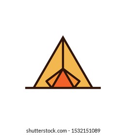 Tent icon design, Camping forest adventure lifestyle summer travel and outdoor theme Vector illustration