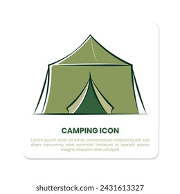 tent icon design in hand drawn style