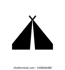 Tent icon design vector symbol camp travel event illustration.