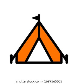 Tent Icon Design Vector Symbol Camp Travel Event. camp icon on white background. vector illustration