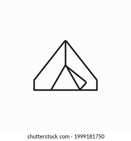 Evento de viaje en campamento con símbolo de vectores de diseño de iconos de carpas. Icono del vector de carpa de acampada en un fondo blanco.