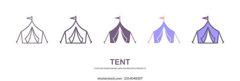 Tent Icon Design Vector Symbol Camp Travel Event. Icon set of tent. Editable vector pictograms isolated on a white background. Trendy outline symbols for mobile apps and website design. Premium pack