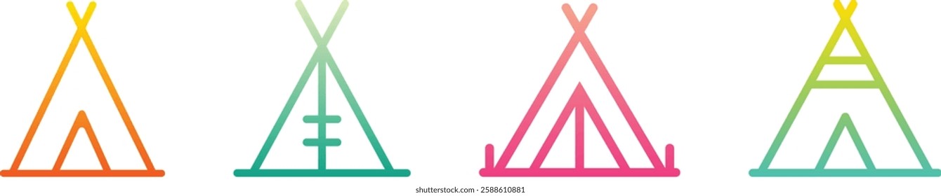 Tent Icon Design Vector Symbol Camp Travel Event