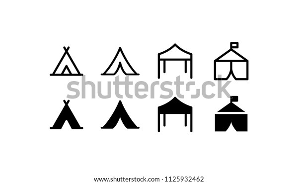 Tent Icon\
Design Vector Symbol Camp Travel\
Event