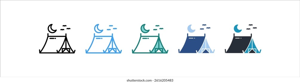 Tent Icon In Different Style Vector