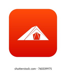 Tent icon digital red for any design isolated on white vector illustration