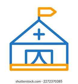 tent icon duocolor blue orange style military illustration vector army element and symbol perfect. Icon sign from modern collection for web.