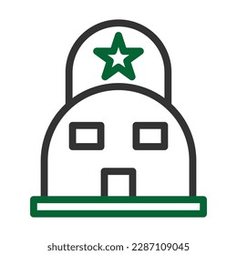 tent icon duocolor grey green colour military illustration vector army element and symbol perfect. Icon sign from modern collection for web.