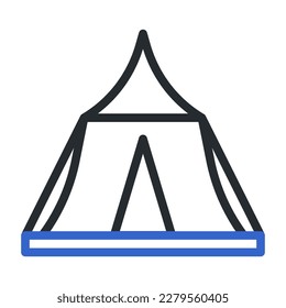 tent icon duocolor style grey blue colour military illustration vector army element and symbol perfect. Icon sign from modern collection for web.