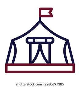 Zelt Symbol duocolor Stil Maron Marine Farbe Militär Illustration Vektorararmee Element und Symbol perfekt. Symbol aus der modernen Kollektion für Web.