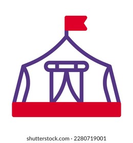 tent icon duotone style duotone red purple colour military illustration vector army element and symbol perfect. Icon sign from modern collection for web.