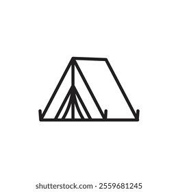 Tent icon Flat art in black and white isolated