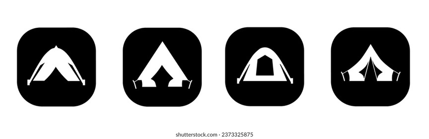 Zelt-Symbol in Wohnung. Ein Zelt-Design. Stock-Vektorgrafik.