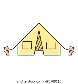 Tent icon. Flat illustration of tent vector icon for web.